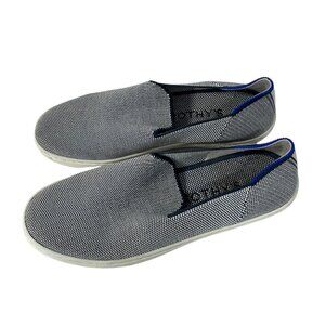 Rothy's The Loafer Flats Women's 7.5 Navy White Knit Slip On Round Toe Eco Frien